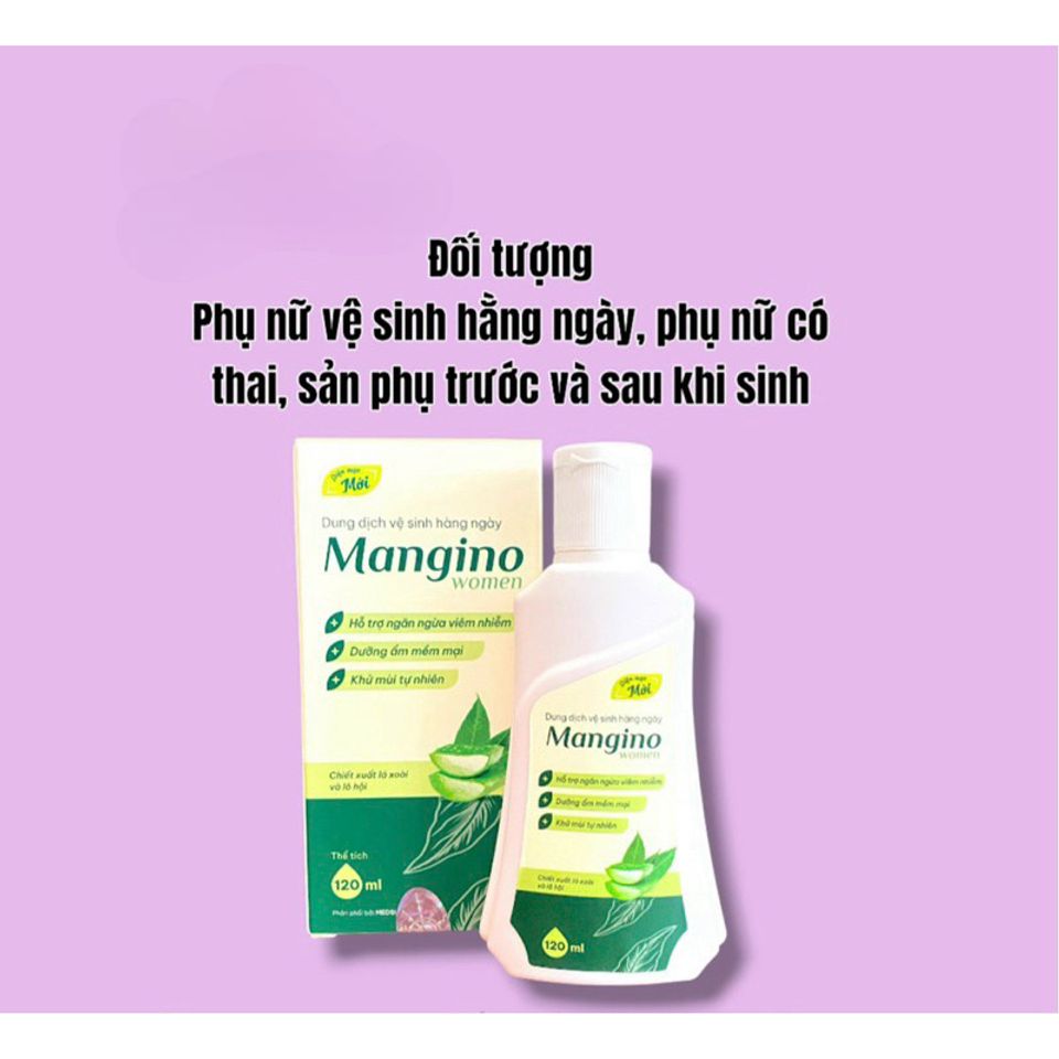 Dung dịch vệ sinh lá xoài Mangino làm giảm ngứa ,phòng ngừa bệnh phụ khoa(Chai 120ml)