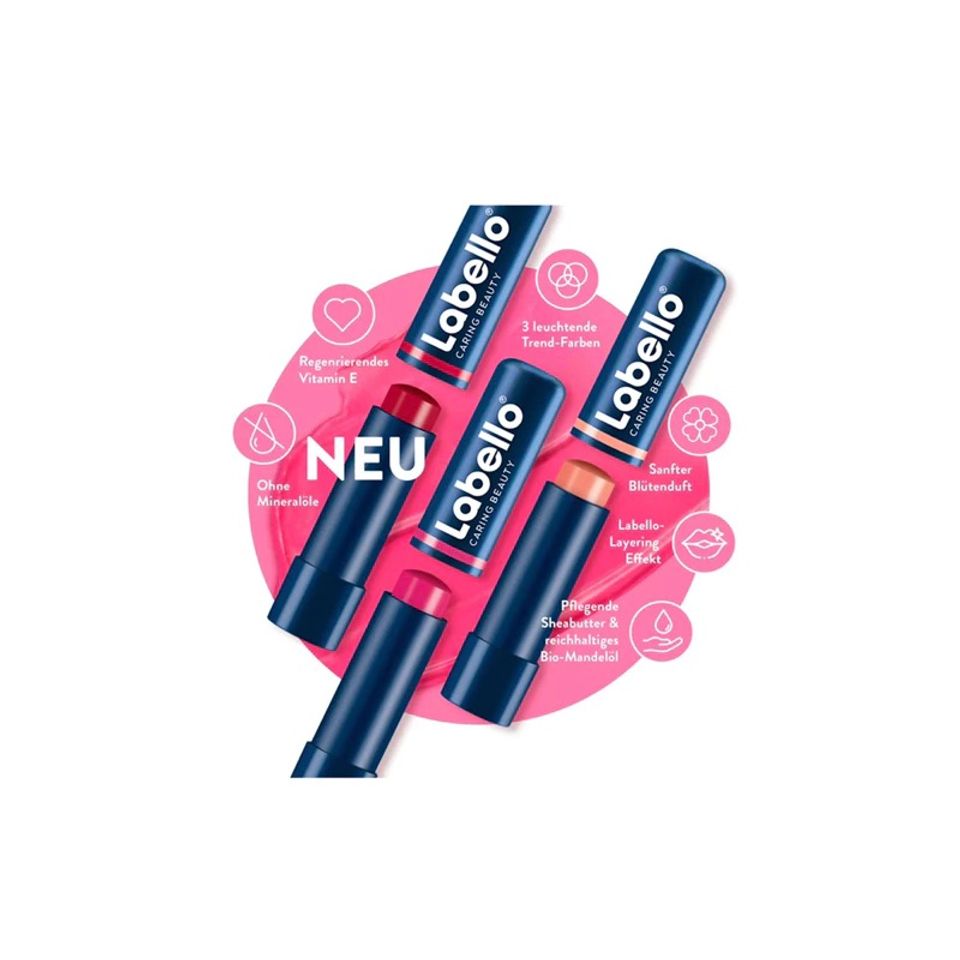 [Bill Đức] Son dưỡng môi có màu Labello Caring Beauty Red - Dưỡng Ẩm Môi Màu Đỏ Tươi Sáng