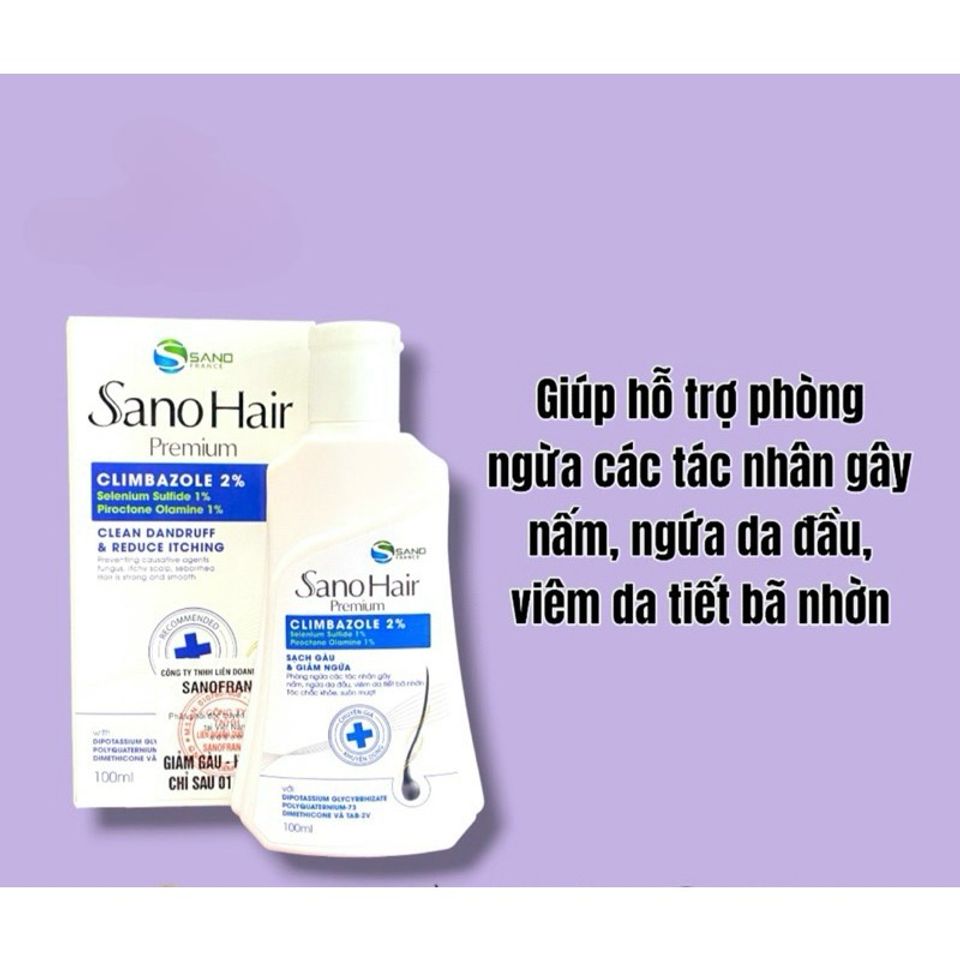 Dầu gội Sano Hair hỗ trợ giảm gàu,nấm ngứa da đầu (Chai 100ml)