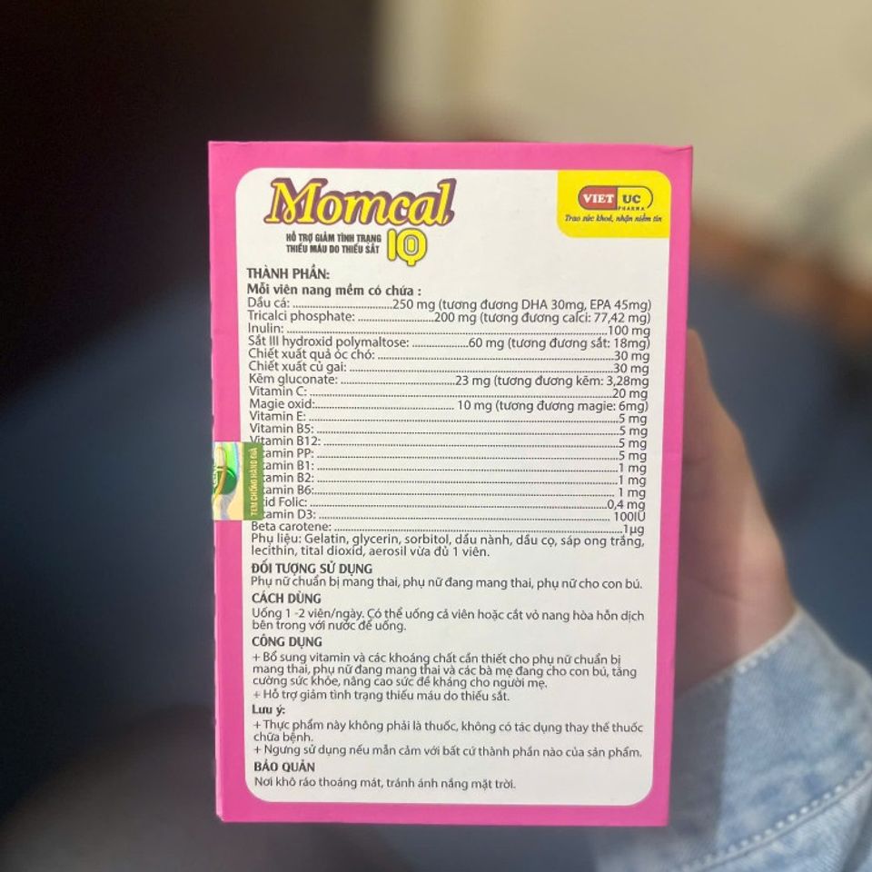 [COMBO 3 HỘP] Viên Uống Momcal IQ– Bổ Bầu, Bổ Sung Sắt, Vitamin & Khoáng Chất Cho Mẹ Bầu Và Sau Sinh