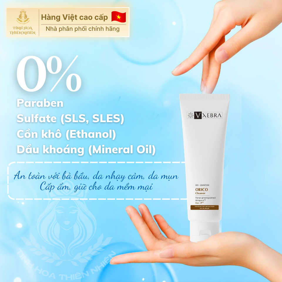 Sữa rửa mặt đa năng sạch sâu bụi mịn PM2.5, ô nhiễm, dầu thừa. Dưỡng ẩm, làm dịu mụn, kích ứng. Chống oxy hóa. Dùng được cho mọi  loại da ORICO VXEBRA 100g/tuýp 647790