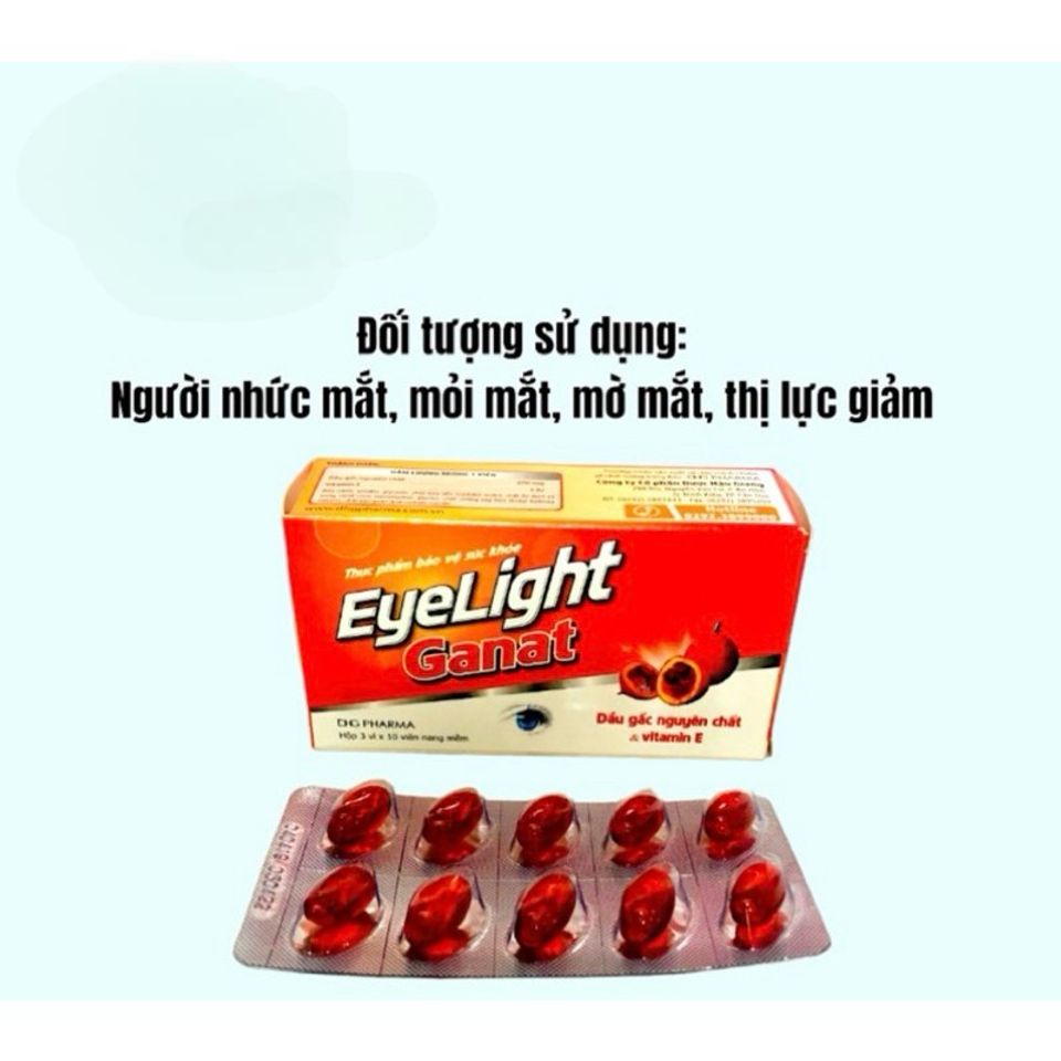 Viên dầu gấc EyeLight Ganat hỗ trợ cho mắt sáng khoẻ(Hộp 30viên)