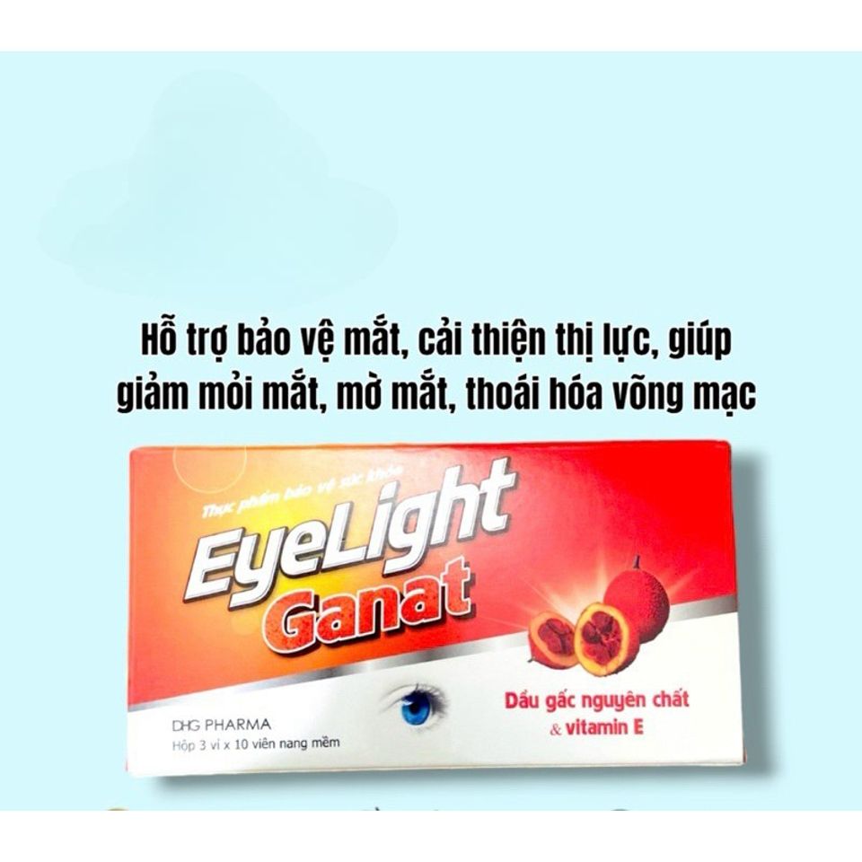 Viên dầu gấc EyeLight Ganat hỗ trợ cho mắt sáng khoẻ(Hộp 30viên)