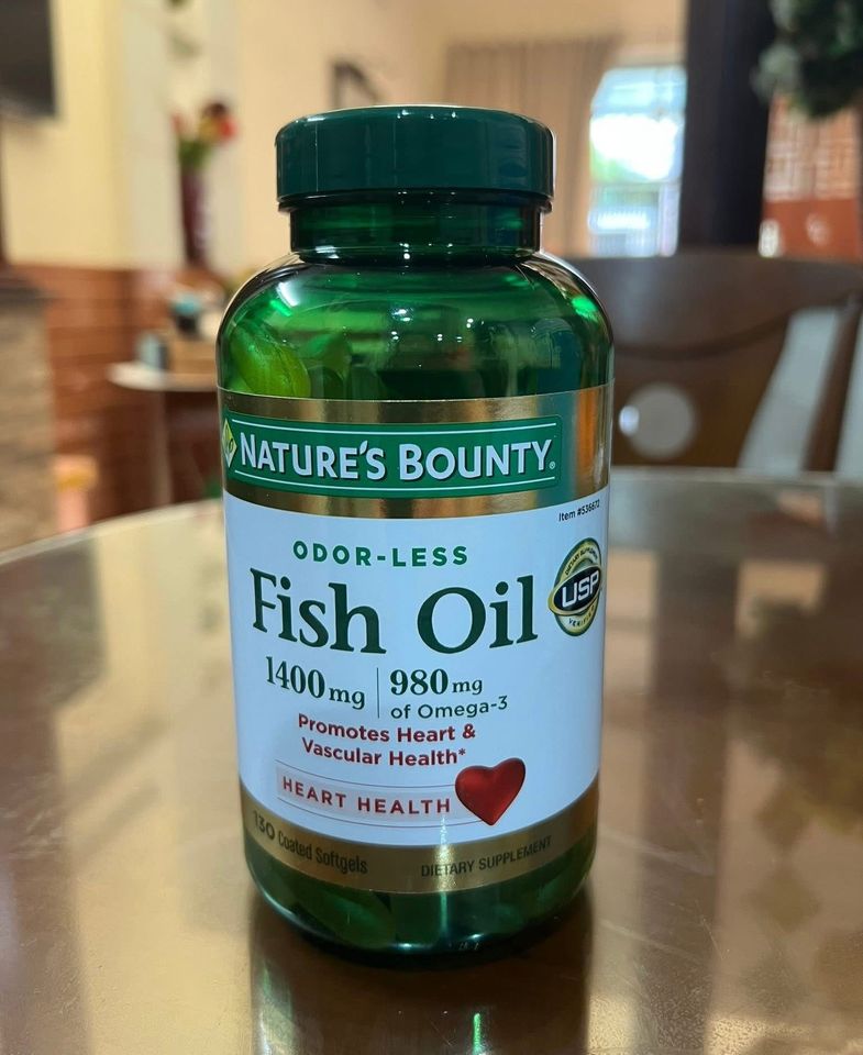 Viên Uống Dầu Cá Nature's Bounty Fish Oil 1400mg - 130 Viên Hỗ Trợ Tim Mạch, Tăng Cường Trí Não - Dễ Uống, Không Mùi 648005