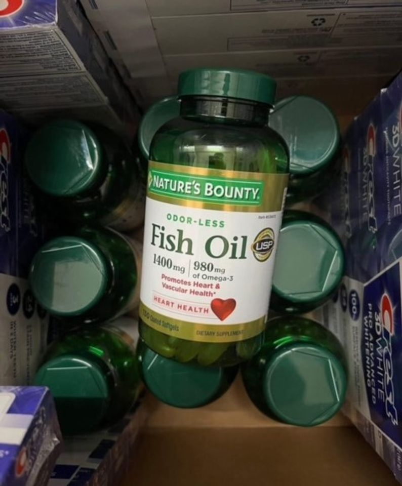 Viên Uống Dầu Cá Nature's Bounty Fish Oil 1400mg - 130 Viên Hỗ Trợ Tim Mạch, Tăng Cường Trí Não - Dễ Uống, Không Mùi 648005