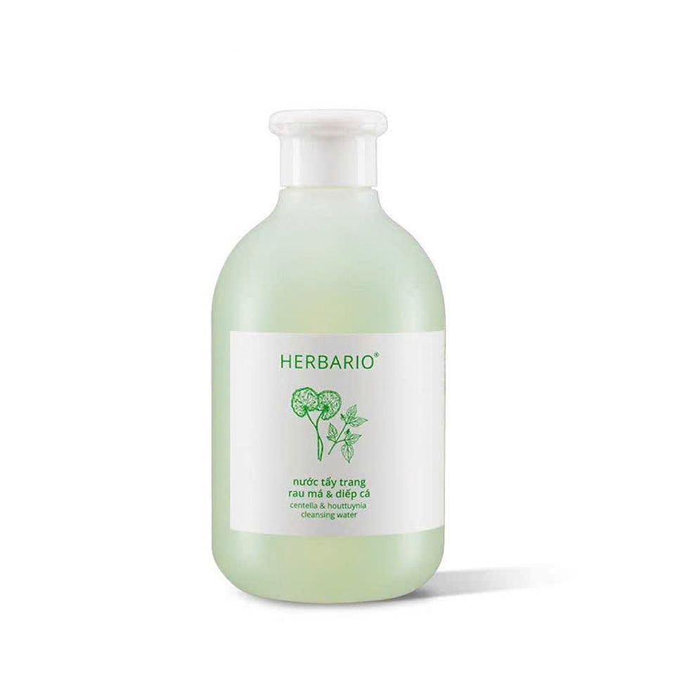 Nước tẩy trang Rau Má & Diếp Cá Herbario 300ml thuần chay cho da mụn, da dầu chính hãng