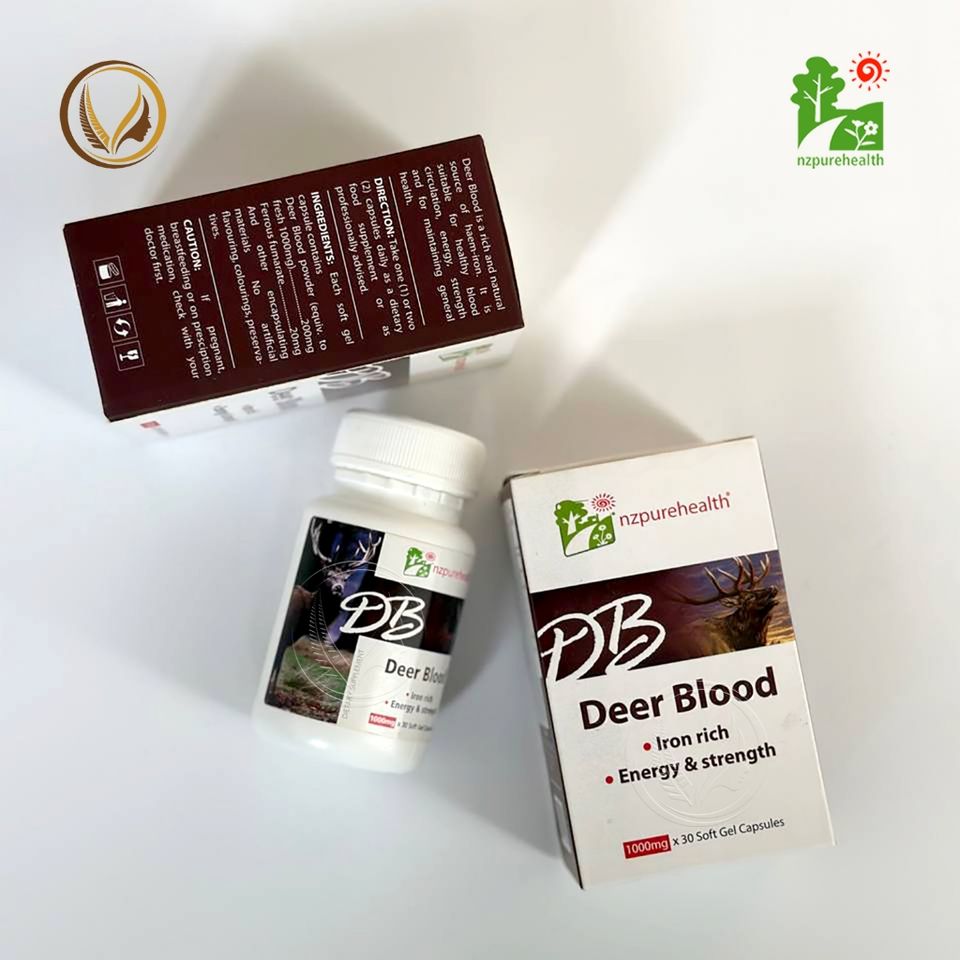 Viên uống máu hươu bổ máu, cấp sắt NZ Pure Health Deer Blood 100 viên