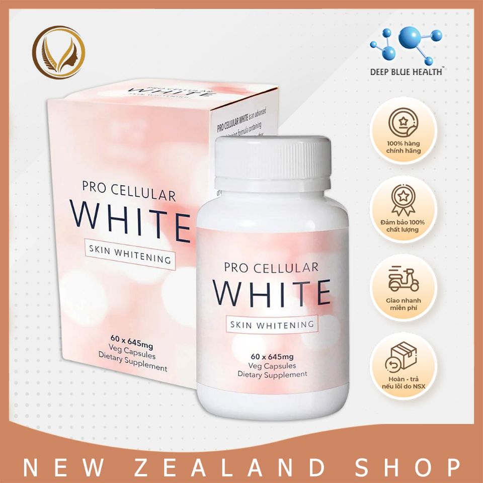 Combo Viên uống trắng da & chống nắng Deep Blue Health Pro Cellular White Skin Whitening 60 viên