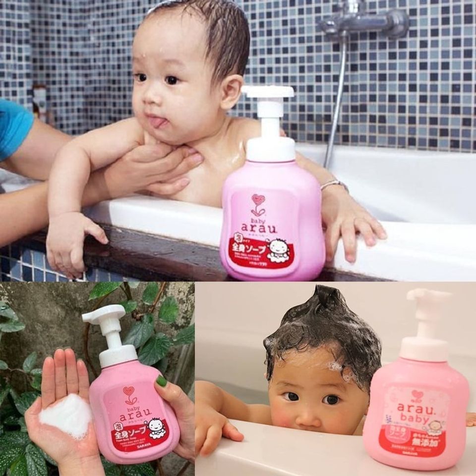 Bọt Tắm Gội Thảo Mộc Cho Bé Arau Baby - Chai 450ml