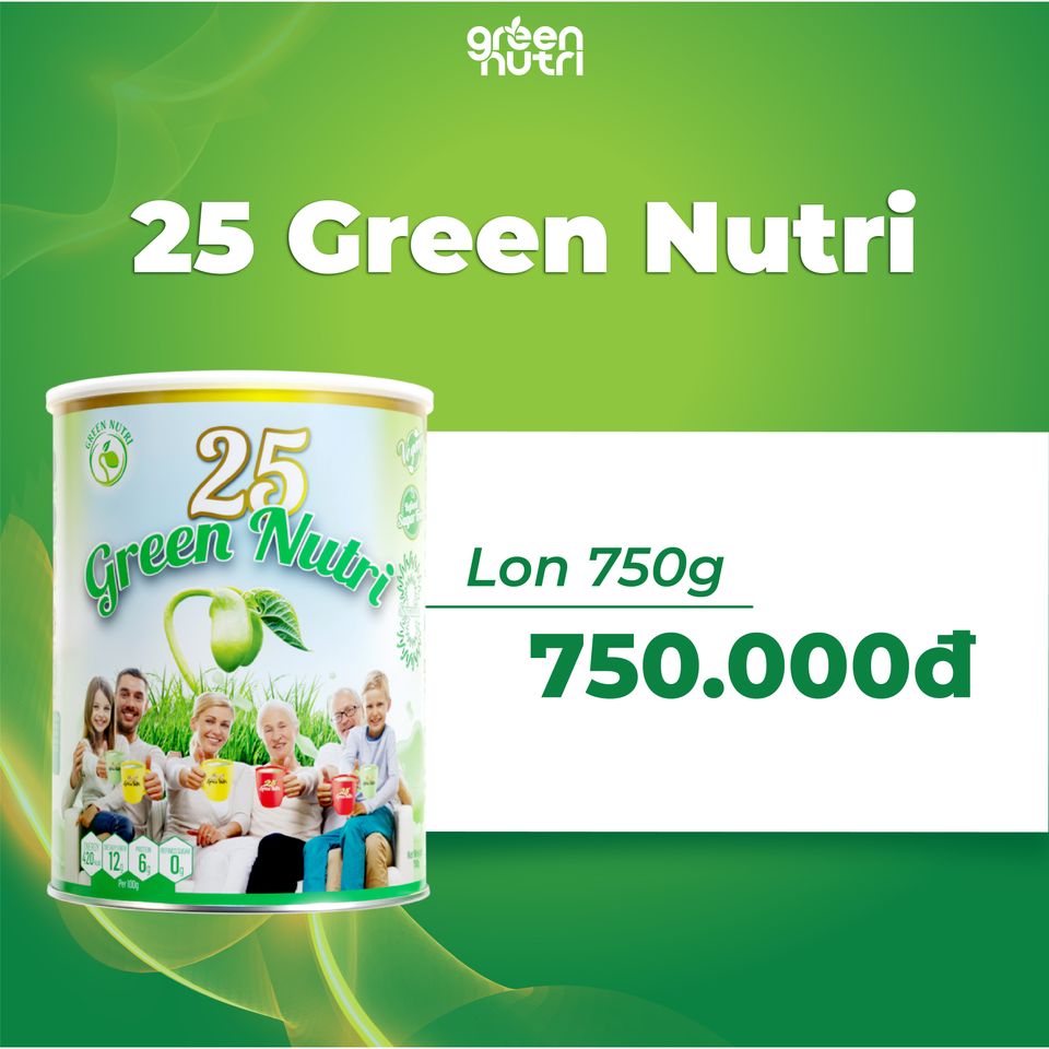 Sữa Hạt Ngũ Cốc 25 Green Nutri Có Chứa Tảo Xoắn Spirulina - Thức Uống Lành Mạnh, Giàu Dinh Dưỡng, Dạng Lon 750g