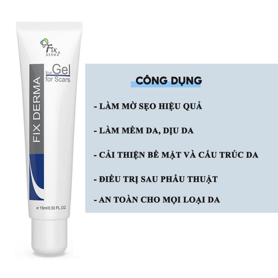 Kem bôi Fixderma Scar Gel hỗ trợ làm mờ vết sẹo, dưỡng ẩm da (7ml)