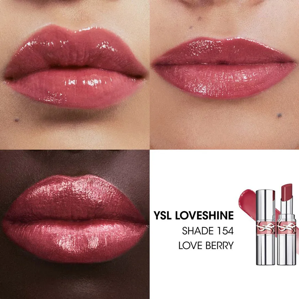 (Sales)Son Dưỡng Yves Saint Laurent YSL Loveshine Caring Lipstick 154 Love Berry Màu Hồng Đất Chính hãng