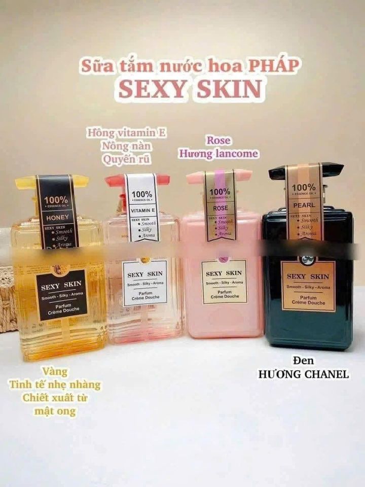 Sữa tắm Sexy Skin Vitamin E 600ml – dưỡng ẩm, làm mềm da