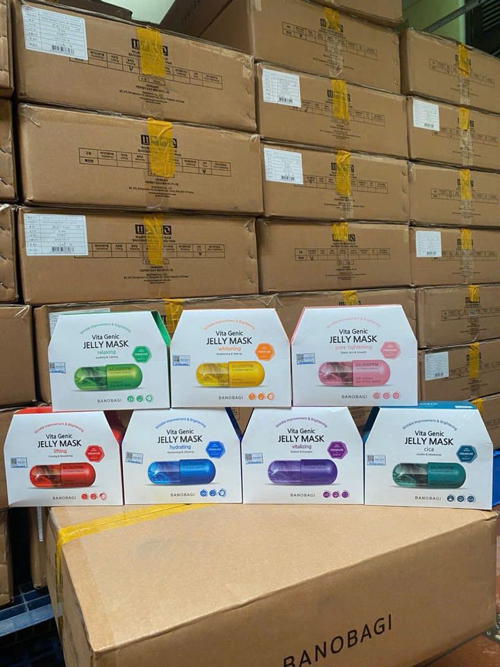 Combo 10 Miếng Mặt Nạ BANOBAGI PREMIUM Vita Genic Jelly Mask Vitamin Dưỡng Trắng, Cấp Ẩm Cho Da 30ml