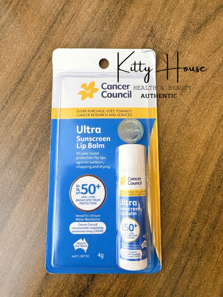 [Nhập khẩu chính ngạch] Son Dưỡng Môi Chống Nắng Cancer Council Ultra Sunscreen Lip Balm SPF50+ 4g