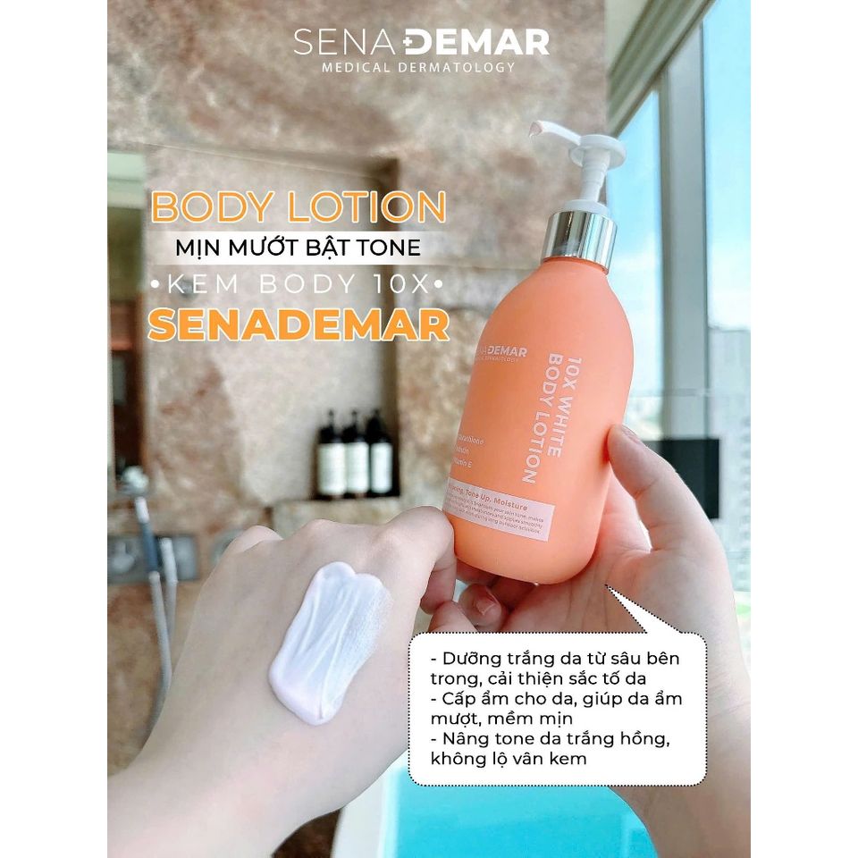 Kem Body SenaDemar dưỡng trắng nâng tone tự nhiên cấp ẩm 300ML Hàn Quốc
