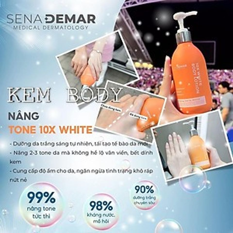 Kem Body SenaDemar dưỡng trắng nâng tone tự nhiên cấp ẩm 300ML Hàn Quốc