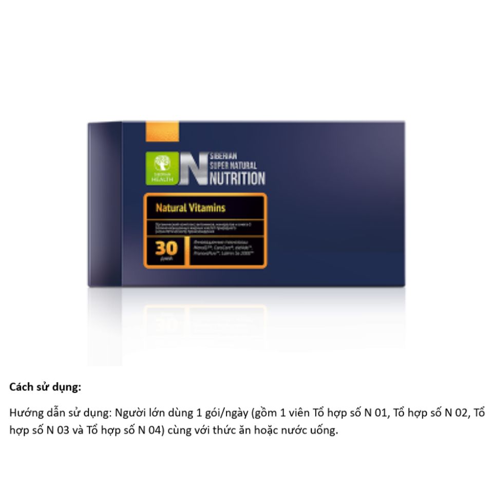 [ Sỉ 910k - Siberian ] Siêu vitamin thực phẩm bảo vệ sức khỏe Siberian Super Natural Nutrition. Natural Vitamins - 30 tú