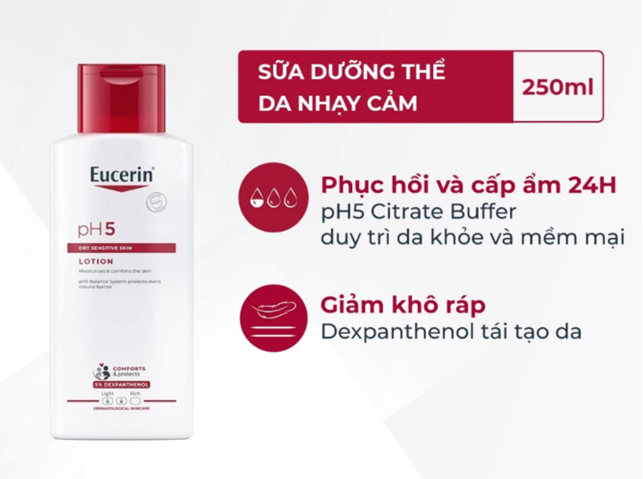 Sữa Dưỡng Thể Eucerin Cho Da Nhạy Cảm 250ml pH5 Lotion