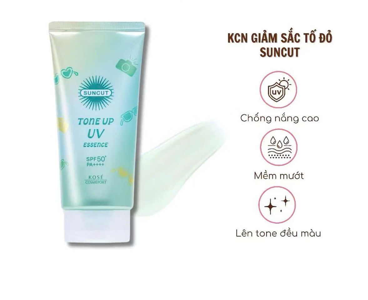 (Nhật) Kem Chống Nắng Kose Suncut Nâng Tông Da Kiềm Dầu Mịn Mướt Siêu Thơm Chỉ Số Chống Nắng Cao SPF 50+ PA++++