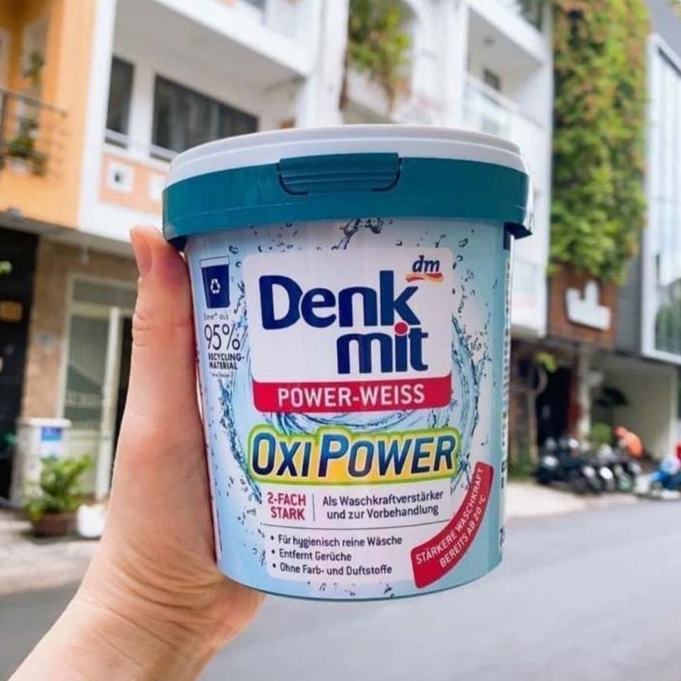 Bột Tẩy Trắng Quần Áo Denkmit Oxi Power - Giải Pháp Tẩy Vết Bẩn và Khử Mùi Hiệu Quả, Hộp 750gr Đức