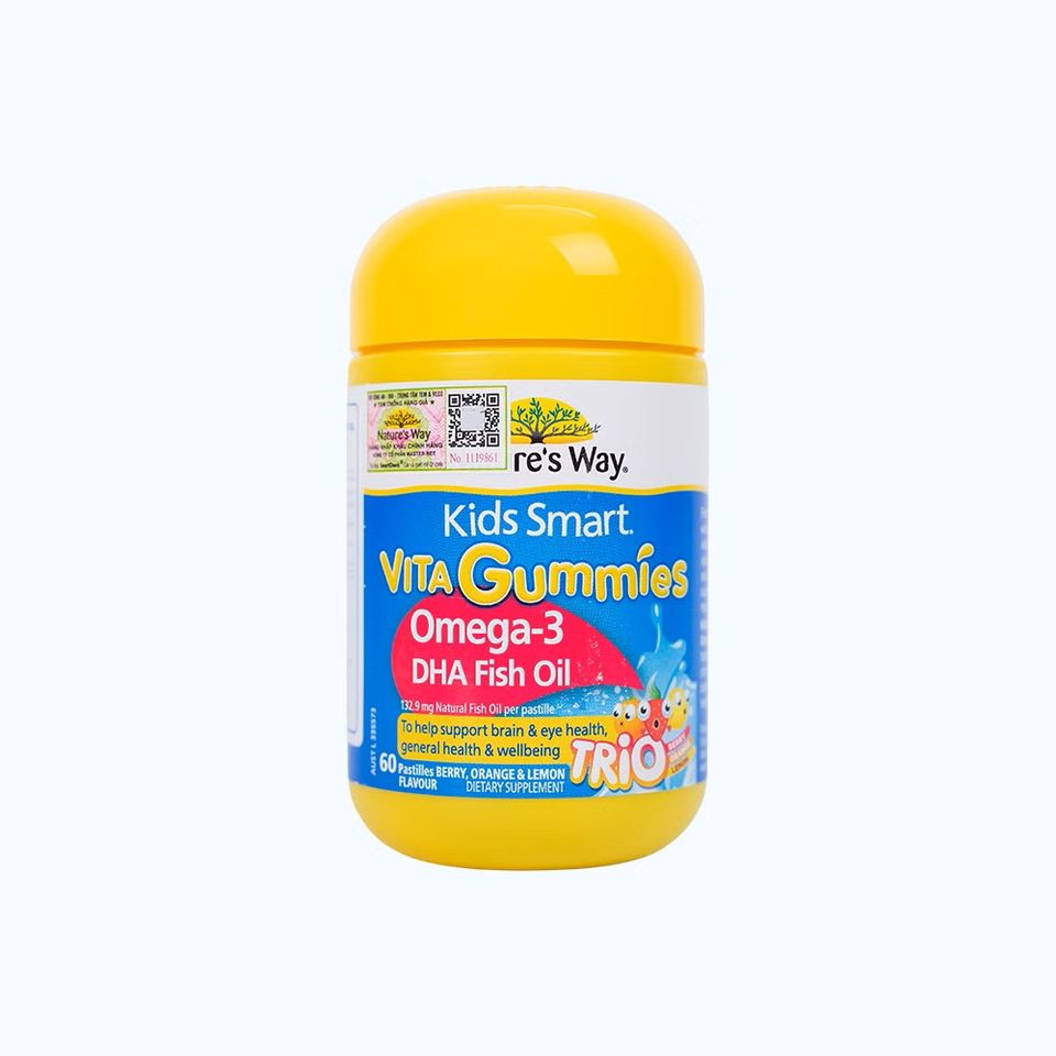 Nature's Way Kids Smart Vita Gummies Omega-3 DHA - Bổ não và mắt - 60 viên Nhập khẩu chính ngạch từ Úc