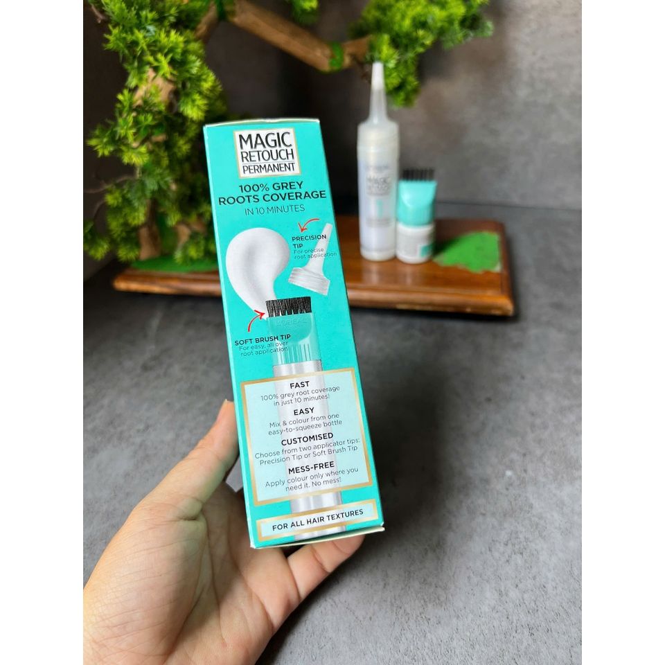 Nhuộm tóc che phủ tóc bạc L'Oréal Paris Magic Retouch Permanent màu 2 Soft Black