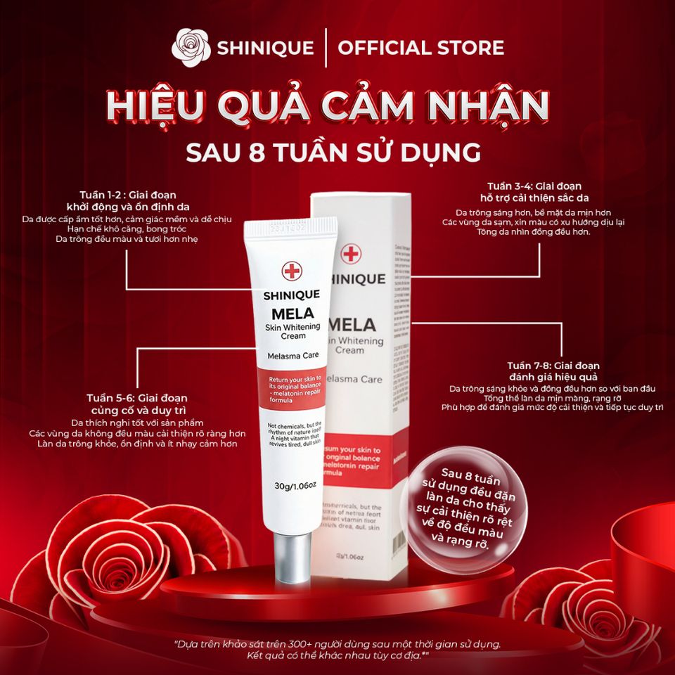 SHINIQUE MELA Skin Whitening Cream - Kem Dưỡng Da Hỗ Trợ Cải Thiện Nám và Không Đều Màu, Dưỡng Sáng Da - 30g