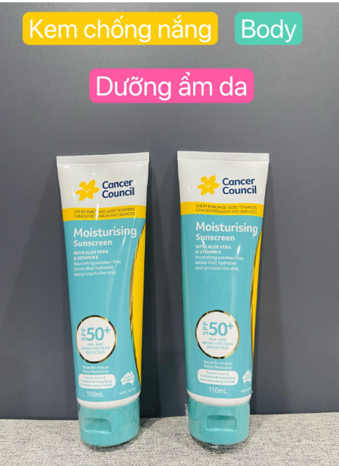 [modoria.] Kem chống nắng Moisturising Sunscreen SPF50+ Cancer Council giúp dưỡng ẩm (110ml)