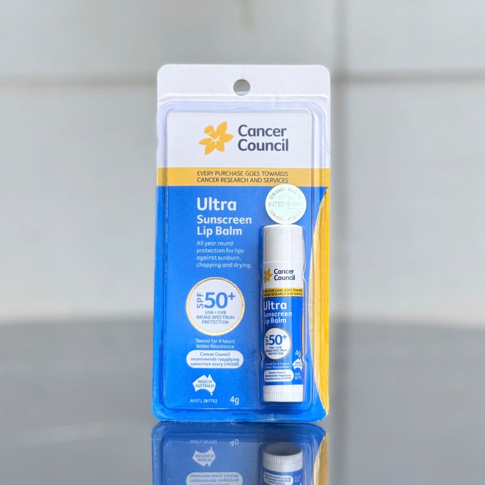 Son Dưỡng Môi Chống Nắng Cancer Council Ultra Sunscreen Lip Balm SPF50+ 4g Bảo Vệ Môi Khỏi UV