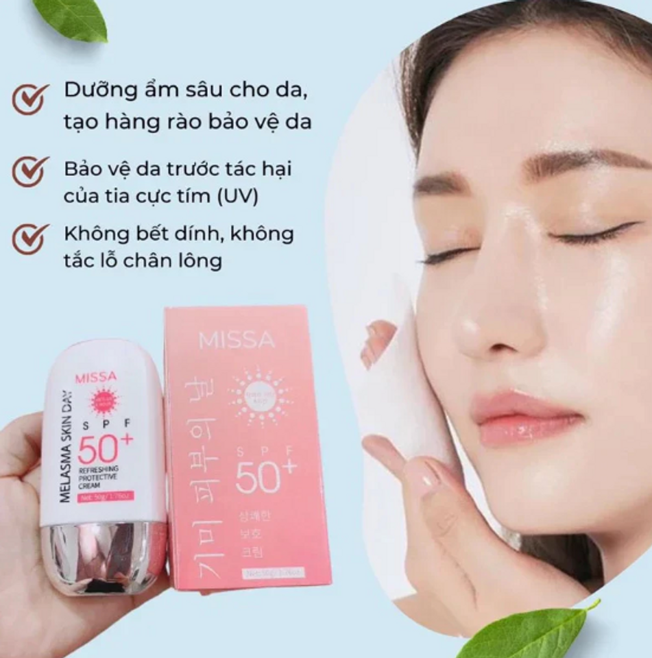 Kem chống nắng MISSA Hồng Nâng Tone SPF 50+ PA ++++