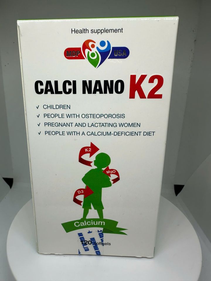 Viên uống Calci Nano K2 Mediphar lọ 120v (Thực phẩm hỗ trợ tăng cường chiều cao)
