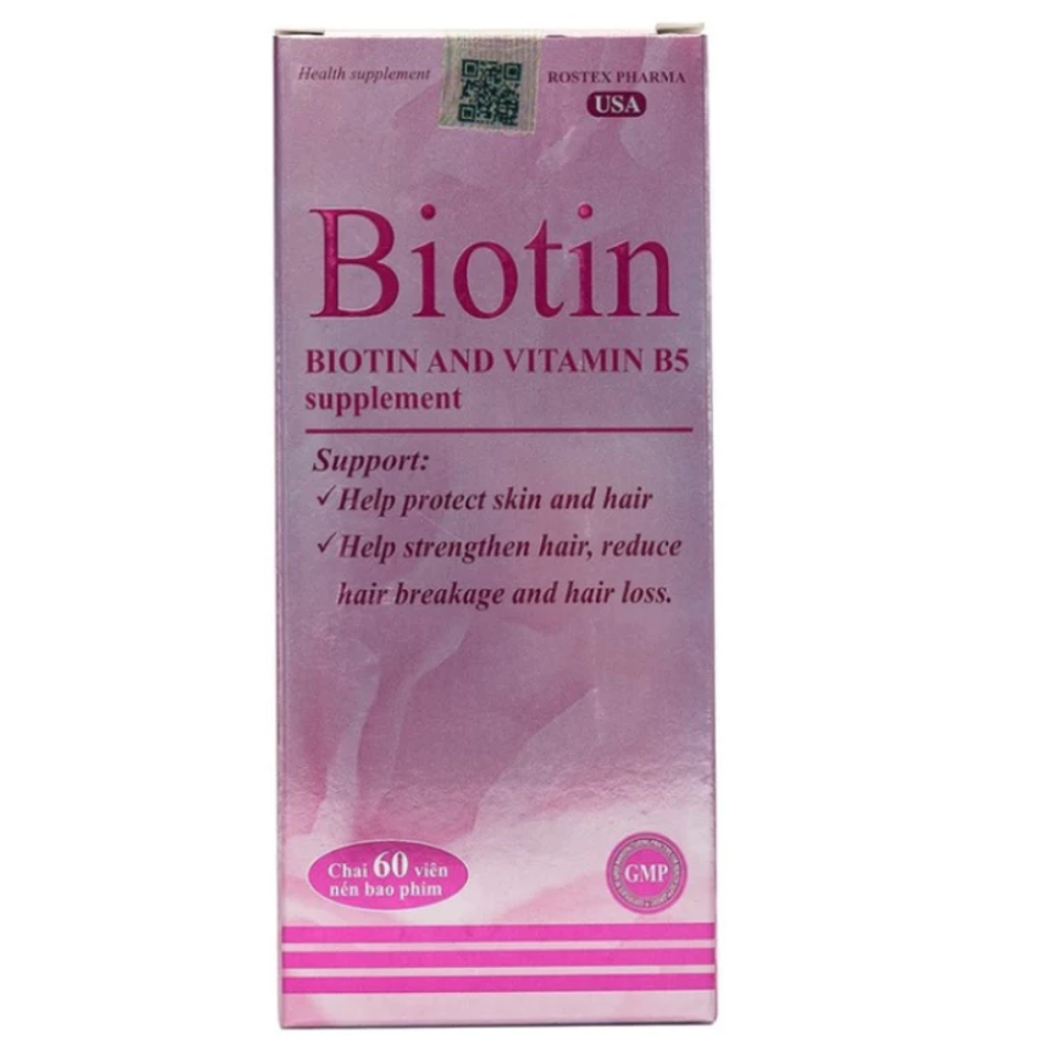 Viên uống Biotin 20.000 mcg + Vitamin B5