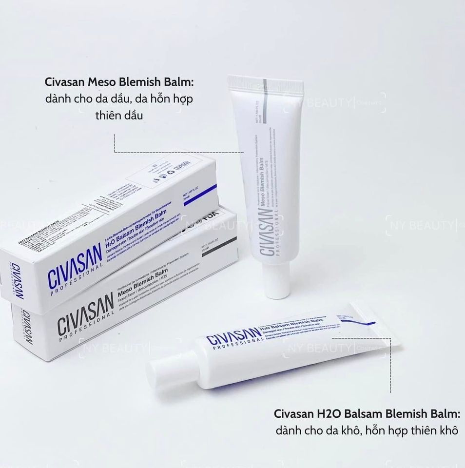 Kem Dưỡng Da Civasan H2O Balsam/ Meso Blemish Balm (35ml) – Kem Dưỡng Nâng Tone Phục Hồi Da
