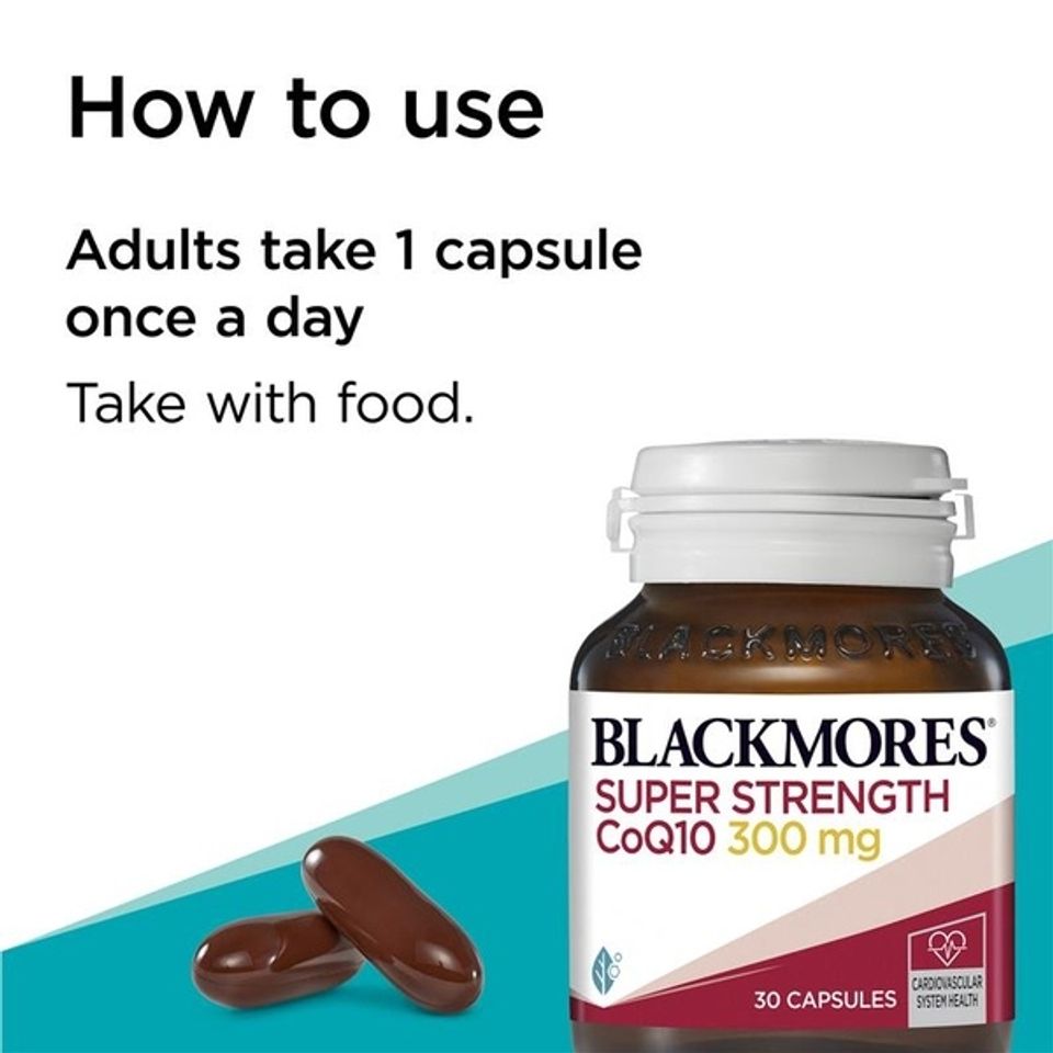 (30 Viên) Viên uống CoQ10 cho tim mạch Blackmores CoQ10 Super Strength 300mg Chính hãng
