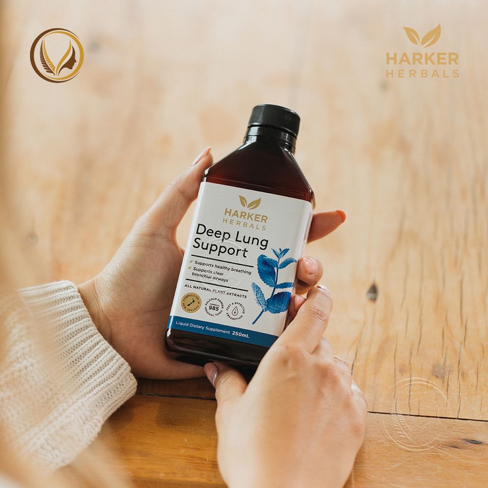Siro bổ phổi và hô hấp thực phẩm bảo vệ sức khỏe Deep Lung Support 250ml từ 12 tuổi - Harker Herbals