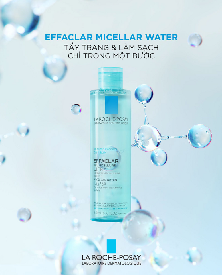 (Chính hãng) Nước Tẩy Trang La Roche-Posay Cho Da Dầu, Nhạy Cảm - Effaclar Micellar Water Ultra Oily Skin nhập khẩu