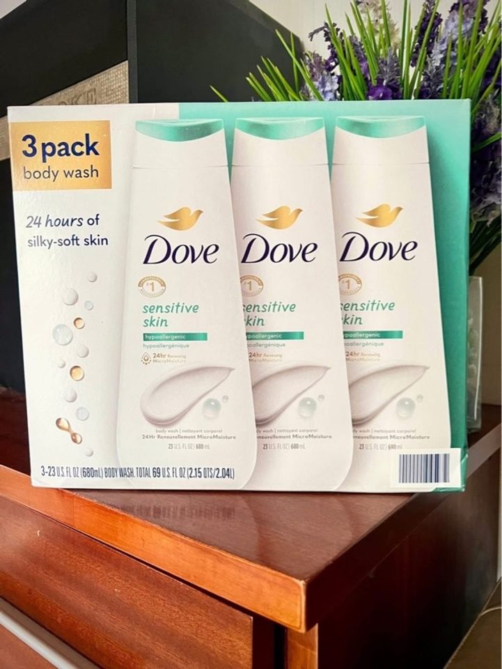 Set 3 chai Sữa tắm Dove Sensitive Skin Body Wash 680ml – dưỡng ẩm da mềm mịn