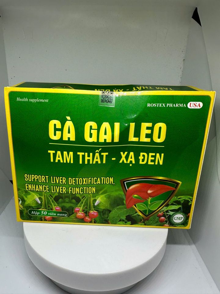 ( Vỉ ) Viên Uống CÀ GAI LEO TAM THẤT XẠ ĐEN Hỗ Trợ Giải Độc Gan, Thanh Nhiệt, Mát Gan - Hộp 50 Viên