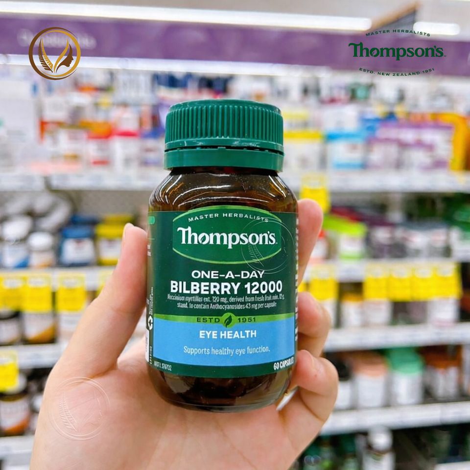 Viên uống bổ mắt và hỗ trợ mao mạch mắt Thompson’s One-A-Day Bilberry 12000mg 60 viên