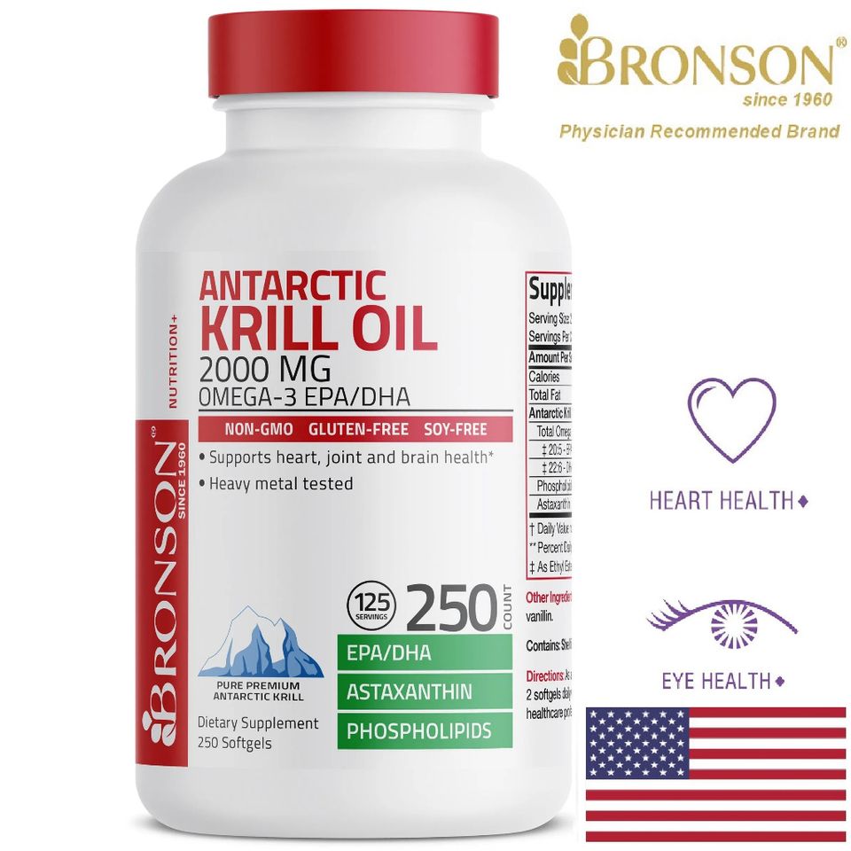 Combo 2 hộp Organic Krill Oil Omega 3 EPA DHA - 2000mg - 250 viên Mỹ - Bổ mắt, tim mạch