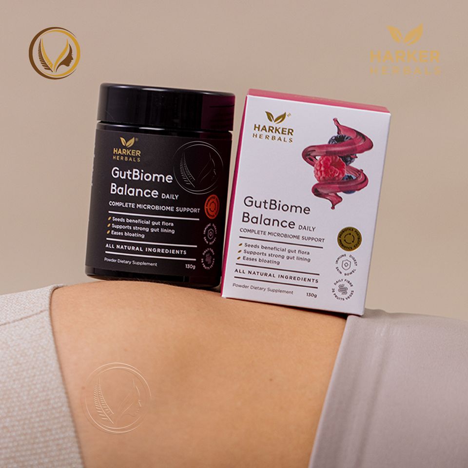 Bột cân bằng hệ vi sinh đường ruột 3 trong 1 Harker Herbals GutBiome Balance 130g