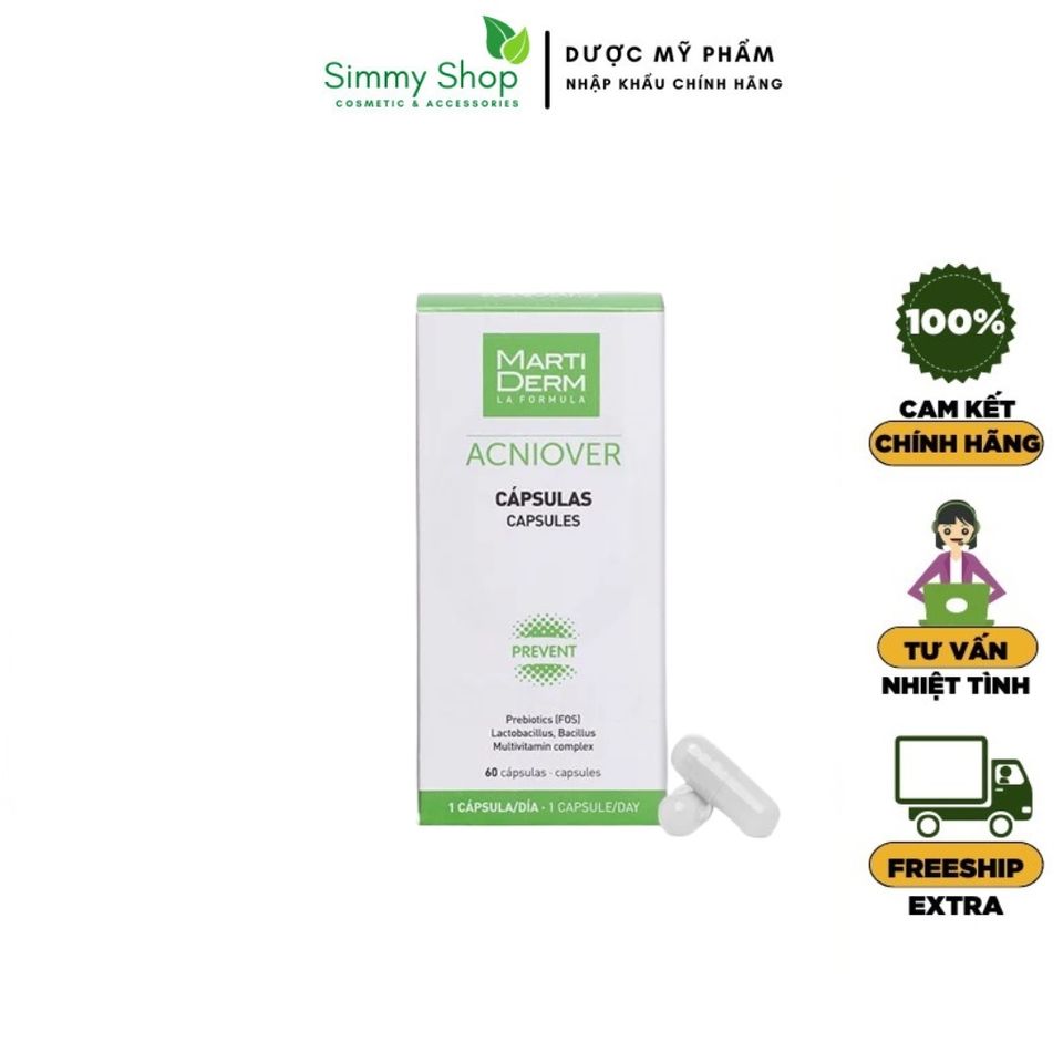 [HÀNG CÔNG TY] Viên Uống Ngăn Ngừa Mụn MartiDerm Acniover Capsules 60 viên
