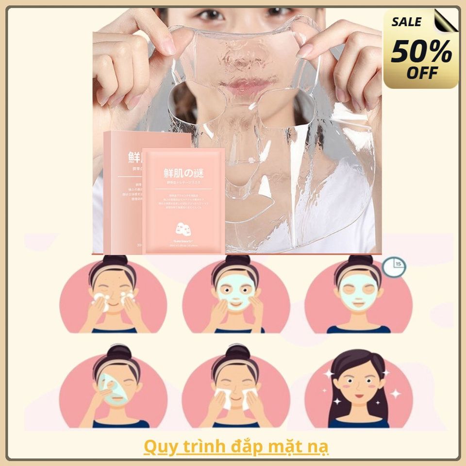 (combo 3 hộp) Mặt Nạ Dưỡng Da, Mặt Nạ Thuỷ Tinh Thạch Dưỡng Trắng Cấp Ẩm Da Bổ Sung COLLAGEN, Mặt Nạ Nhau Thai Cừu