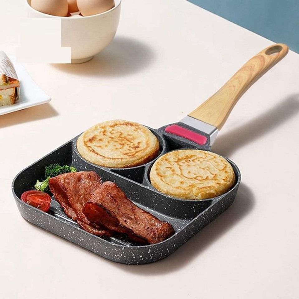 Chảo Chiên Rán Trứng Làm Bánh 3 Ngăn 3 Lỗ Chống Dính Khuôn Chảo Chống ...