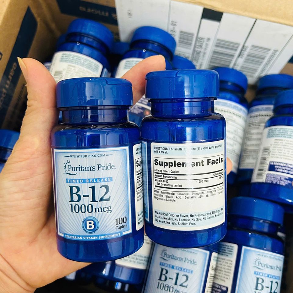Bổ máu thuần chay Puritan’s Pride Vitamin B12 1000mcg 100 viên