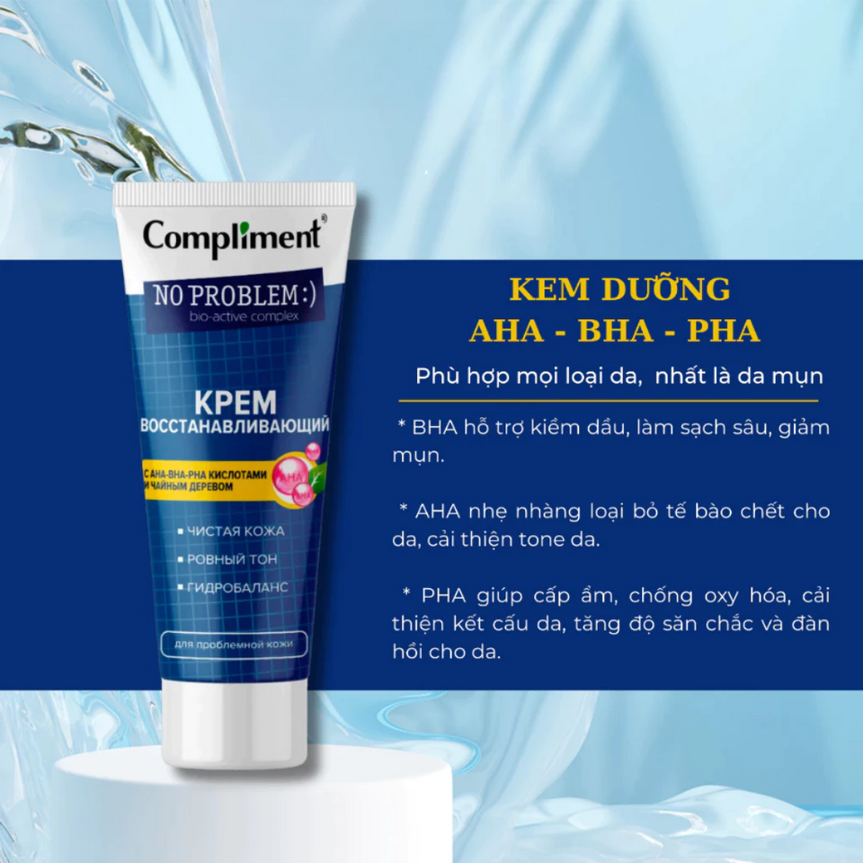 Kem Dưỡng Compliment No Problem AHA BHA PHA Hỗ Trợ Kiềm Dầu, Cấp Ẩm