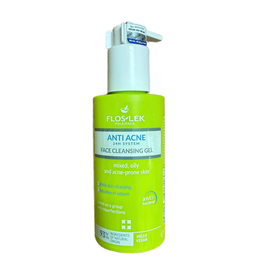 Sữa Rửa Mặt Floslek Chống Mụn – Gel Rửa Mặt Kháng Khuẩn Cho Da Dầu, Giảm Mụn Đầu Đen, Làm Dịu Tổn Thương Da 125ml