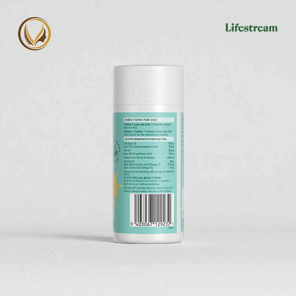Viên uống bổ não, tăng cường trí nhớ tập trung cho trẻ em Lifestream Genius Brains DHA Kids 30 viên