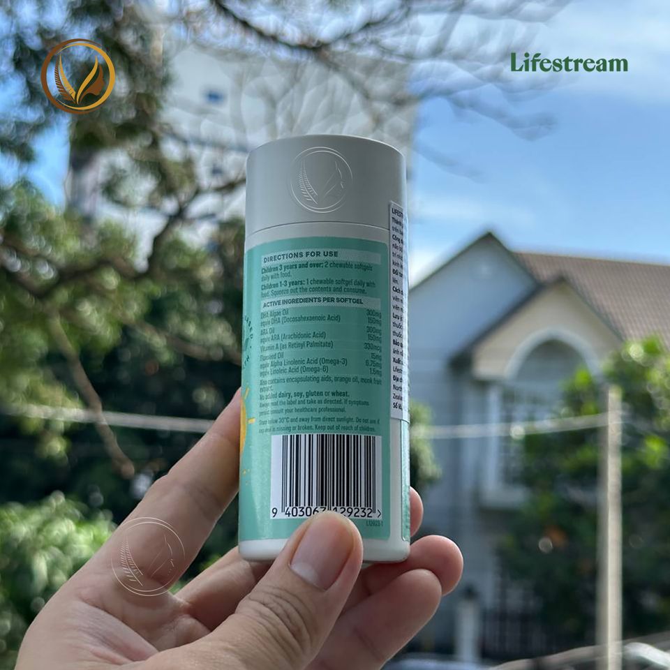 Viên uống bổ não, tăng cường trí nhớ tập trung cho trẻ em Lifestream Genius Brains DHA Kids 30 viên